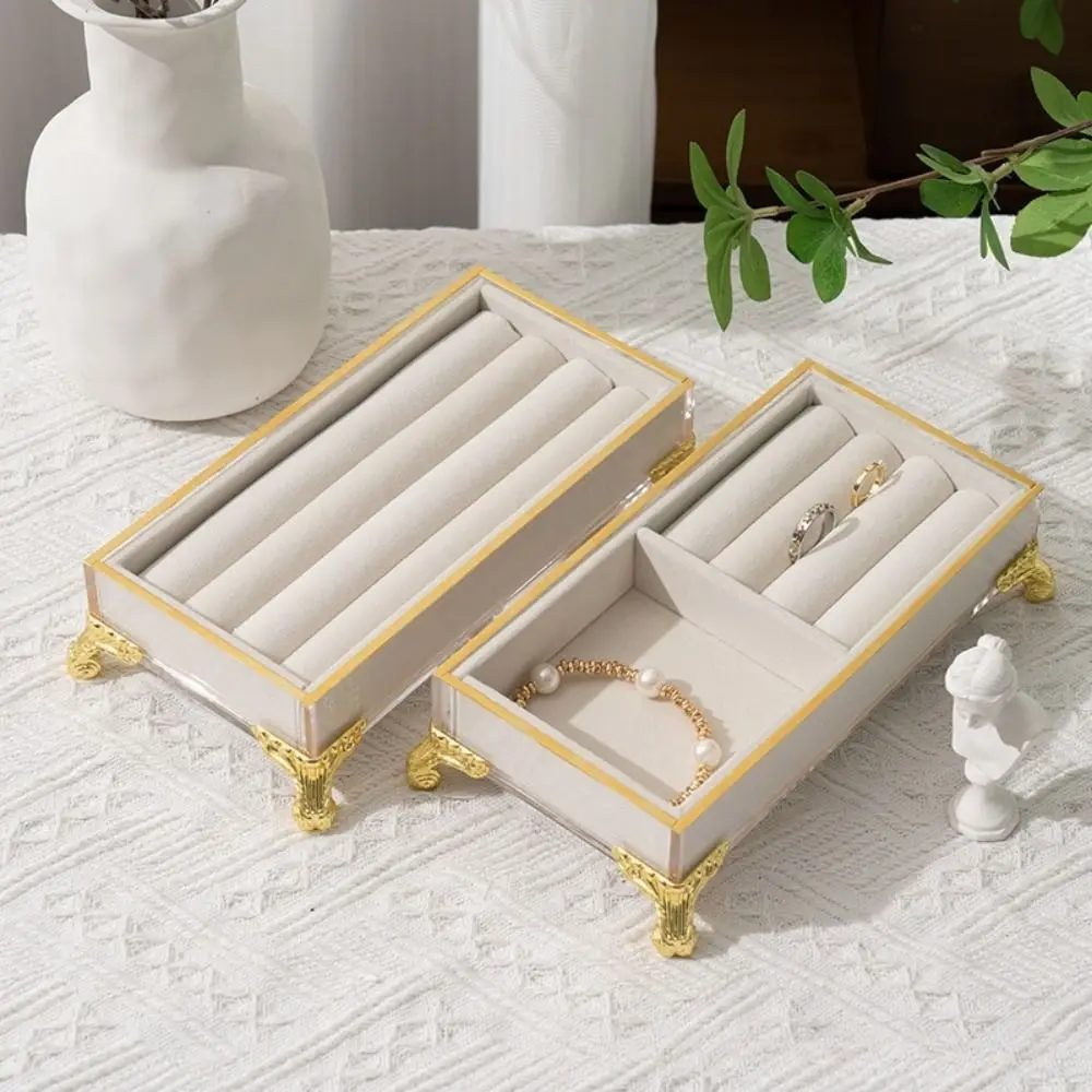 

Velvet Jewelry Display Stand Multifunctional Vintage Jewelry Tray Holder Desktop Storage Bracelet Necklace Jewelry Holder Box