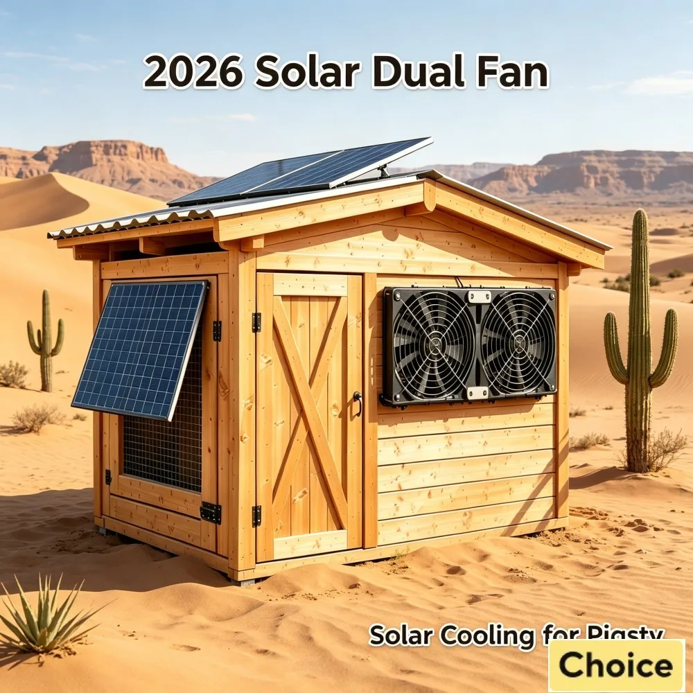 

Greenhouse Solar Ventilation Fan with 15-20W Dual Fan High Efficiency Solar Panel Low Noise for Chicken Coop Dog House
