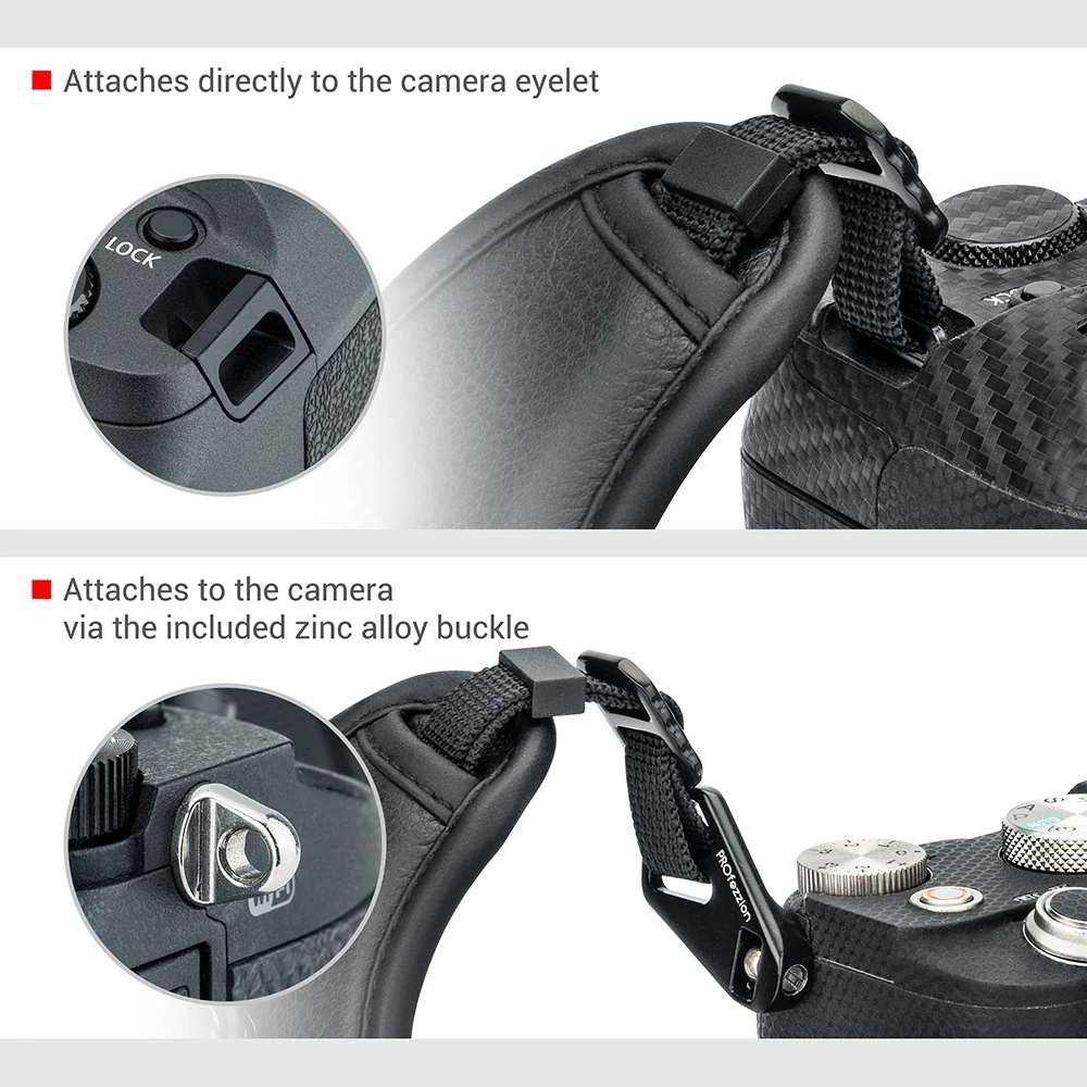 PROfezzion Quick Release สายหนังสายรัดข้อมือ1/4 "-20ด้าย Arca Swiss สำหรับ DSLR กล้อง Mirrorless