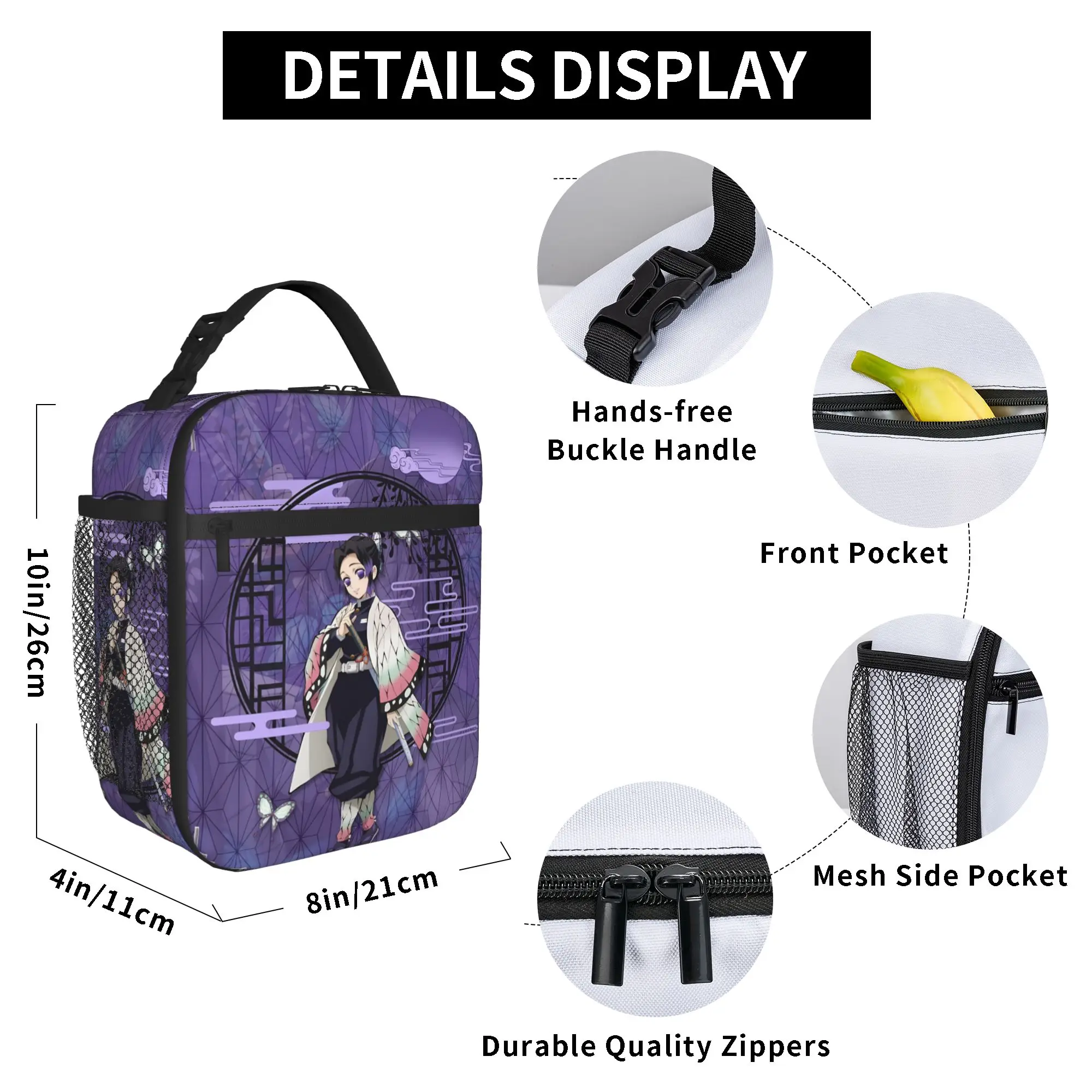 Custom Demon Slayers Lunch Bag Men Women Cooler Thermal Insulated Lunch Box for School view 4