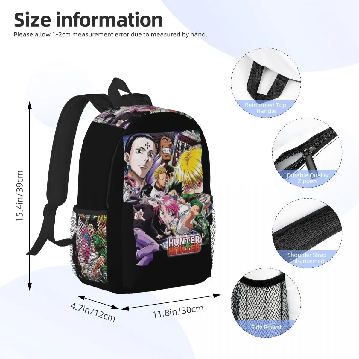 Anime HXH Hunter X Hunter Backpack Daypack Large Capacity Boys Girls BookBag Shoulder Bags for Men Women Children School Bag