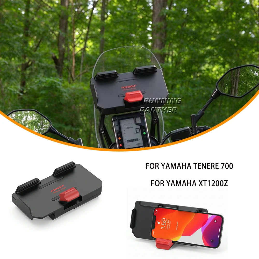 15W Inductive Wireless Fast Charging Motorcycle Phone Holder Phone Clip Bracket For YAMAHA TENERE700 Tenere 700 XT1200Z