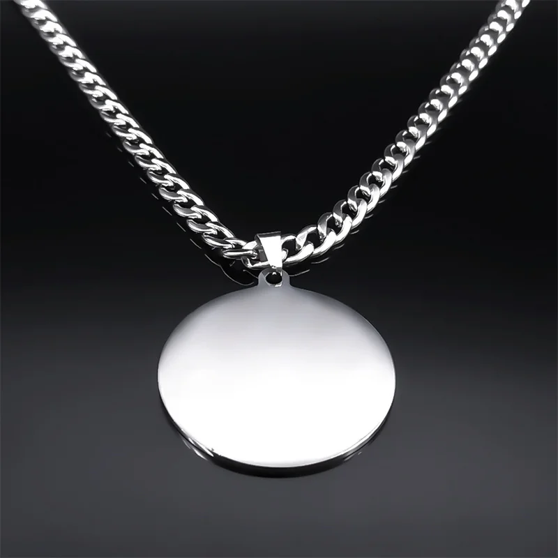 HECATE Triple Moon Round Pendant Necklace Chain for Women Men Stainless Steel Silver Color Wicca Necklaces Jewelry Gift N9611S05