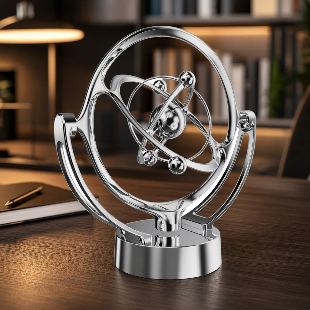 Earth Permanent Motion Model, Rotating Magnetic Rocker Orbital Tabletop Ornament USB Decor