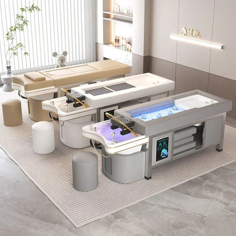 Factory Multifunctional Shampoo Massage Bed Head Spa Moxibustion Foot Bath Treatment Bed - Salon And Spa Equipment