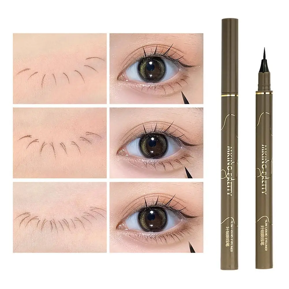 Extremely fine eyeliner pen, women are not easy to makeup under pen, liquid novice the smudge eyelids black brown eyeliner H7B5