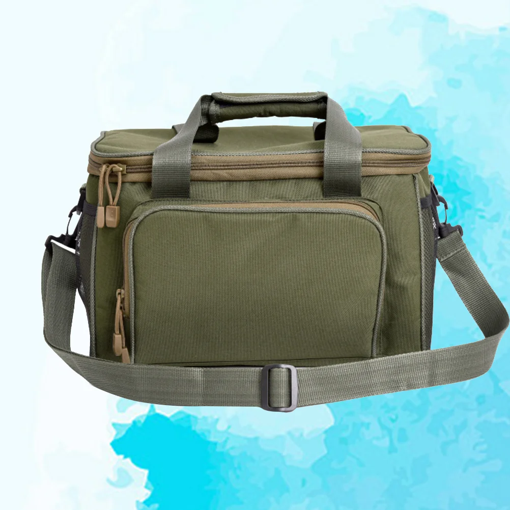 

Oxford Waterproof Hard Lure Fishing Tackle Bag Army Green 37x25x25cm Multifunctional Chest Shoulder Pack Fishing Accessory