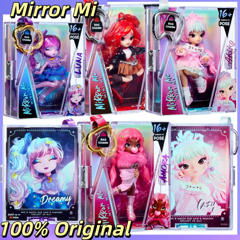 100% Original 4-inch MGA Mirror Mini Mi Pendant Figure Model Mini Buckle Edition Doll Suki Shai Luna Amora Akiko Blaze Toy Gift