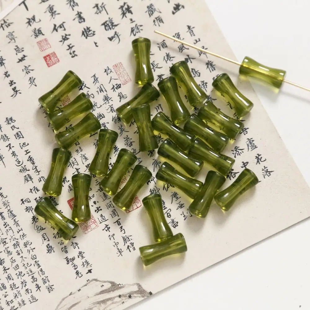 10pcs/Bag Loose Beads Bamboo Shape Beads Jewelry Making DIY Crafts Lampwork Beads Handmade Bracelet Making Kit Acrylic Beads