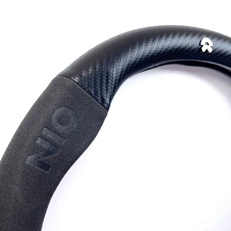 ل Weilai NIO EL8 ET5 EL6 ET7 EL7 ET5 ES8 ET9 ES6 EC7 ES7 ألياف الكربون غطاء عجلة توجيه سيارة الجلود الداخلية اكسسوارات