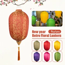 14 inch Waterproof Chinese Silk Lantern Retro Japanese Vietnam Lantern Party Festival New Year Hanging Decor Palace Lantern