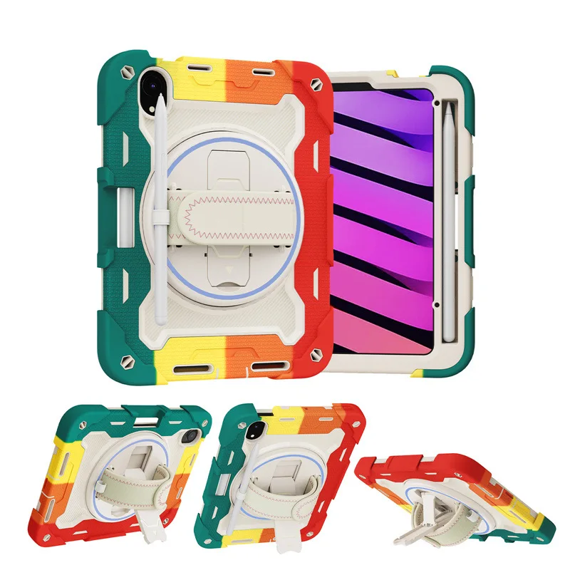 IPad Mini6 8.3 2021 Hand Strap Colorful Silicone Stand Flat Cover Strap Strap Anti-fall Protective Case