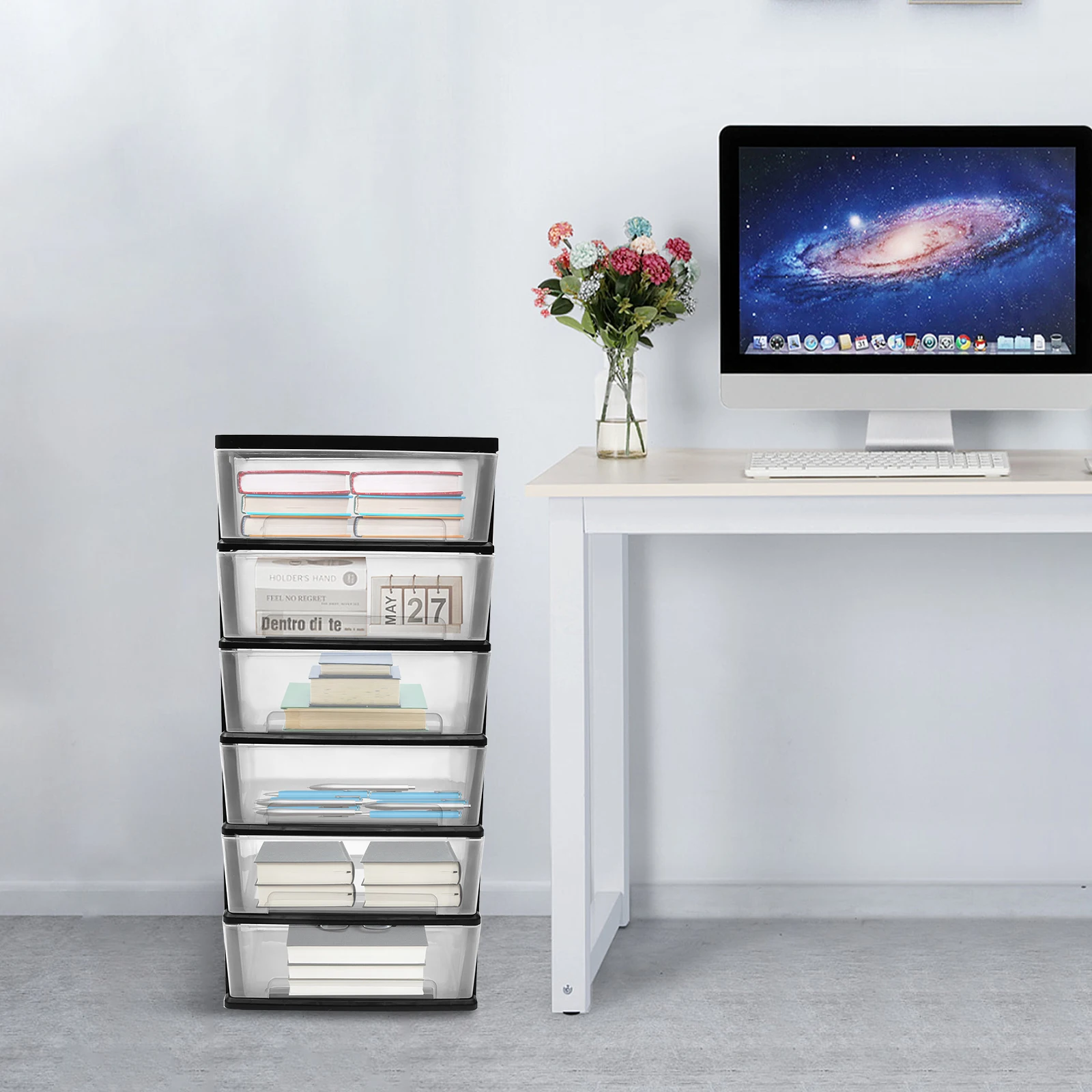 

6-уровневая тележка на колесиках для офисов, спален, мероприятий, визуализации. Компактная тележка для хранения на колесиках с высокой гибкостью.