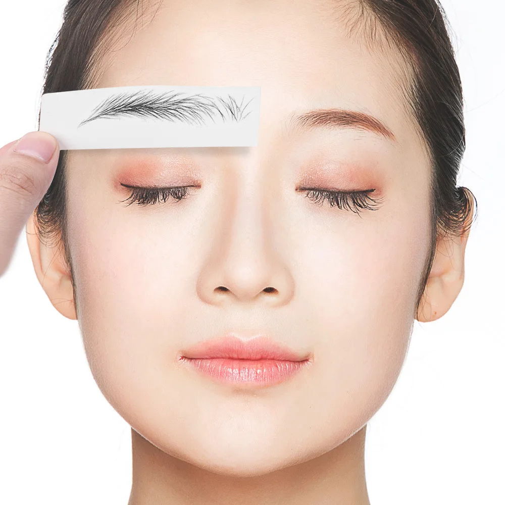 Hot Selling 6D Eyebrows Sticker 4D Hair Like Eyebrow Makeup Waterproof Easy To Wear Lasting Natural Eyebrow Tattoo Stickers