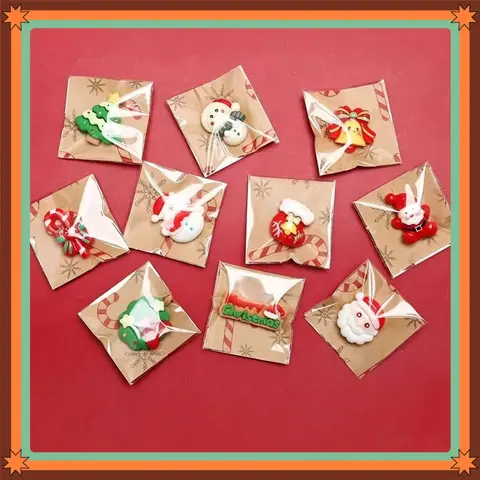 50pcs Kawaii Dopamine Cute Mixed Mini Christmas Resin Refrigerator DIY Refrigerator Sticker Decoration Collection Items
