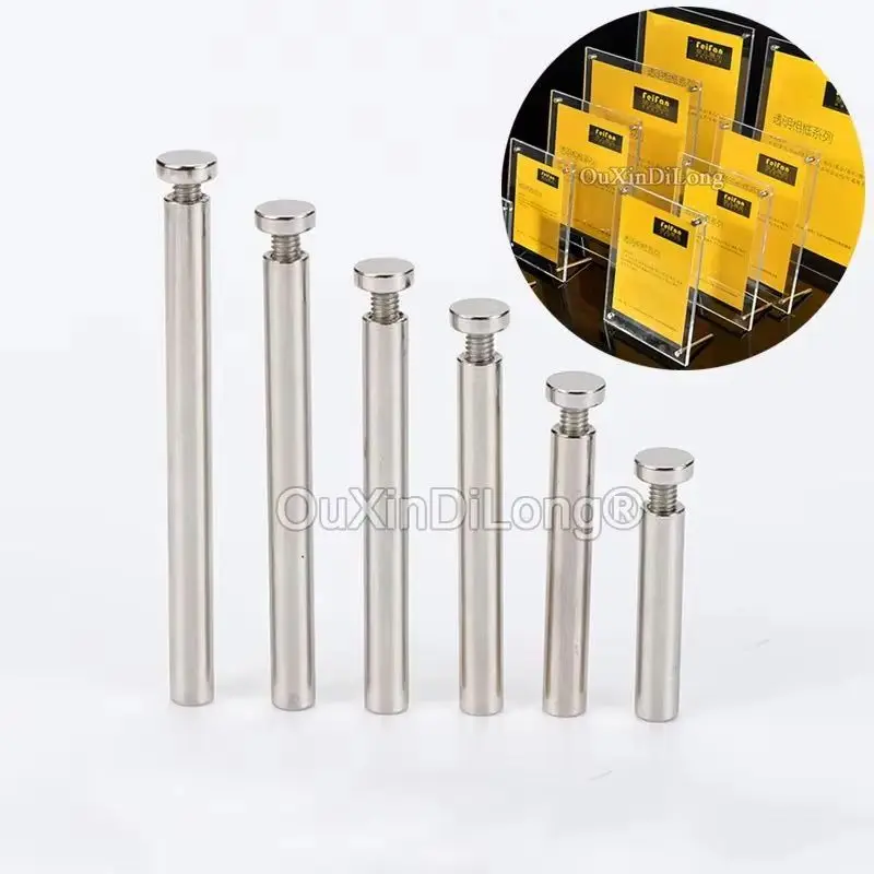

100PCS Solid Advertisement Nails Screws Bolts Display Billboard Glass Standoffs Pins Photo Picture Frame Desktop Standoffs Pins