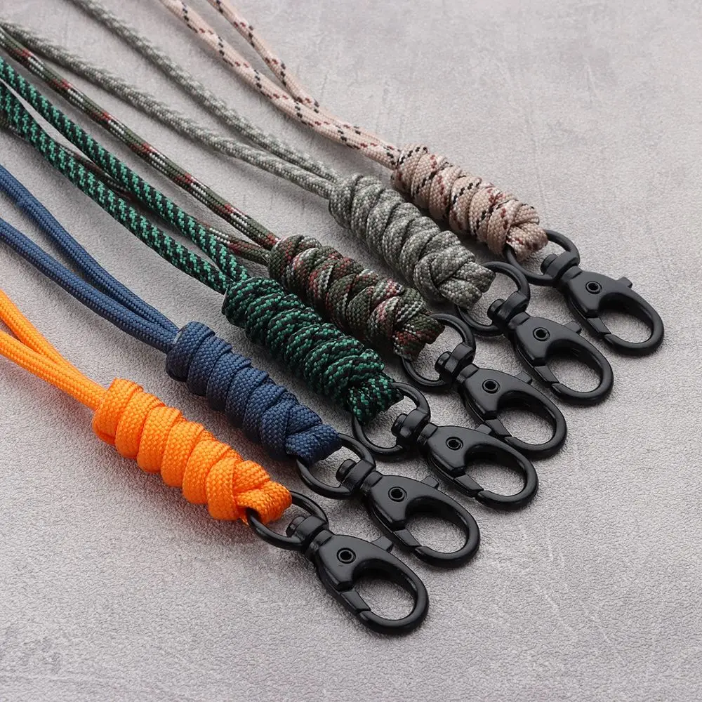 High Strength Emergency Survival Backpack Paracord Keychain Key Ring Lanyard Rotatable Buckle Parachute Cord