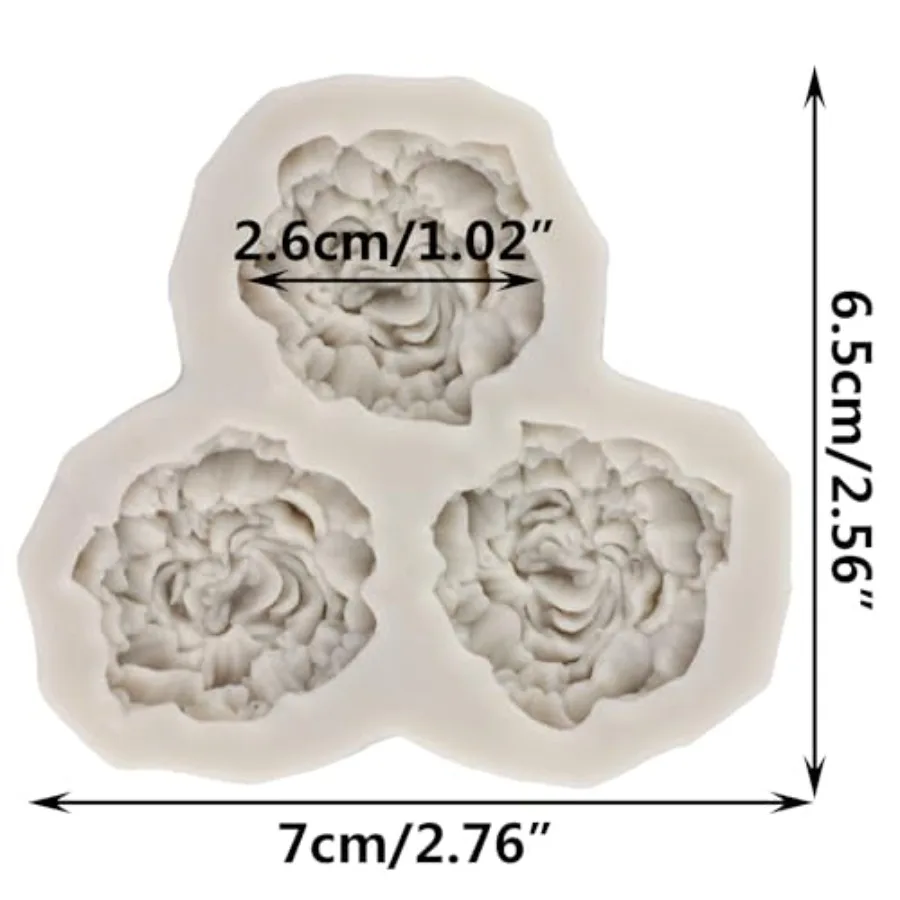 Peony Flower Silicone Mold Flower Fondant Molds For Cake Decorating Cupcake Topper Candy Chocolate Gum Paste Polymer Clay