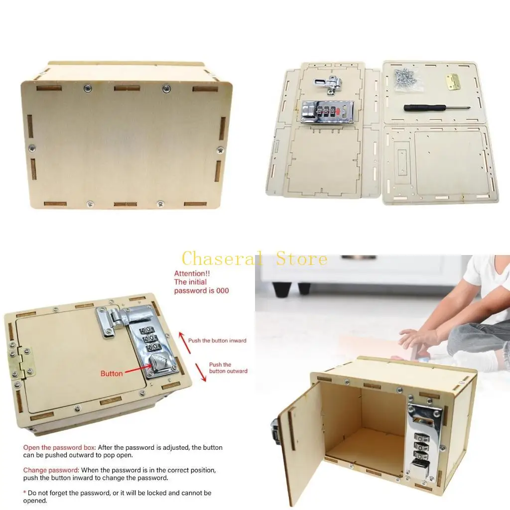 E7CE Educational Mechanical Lock Box Accessory for Kids Creative Engineering Play