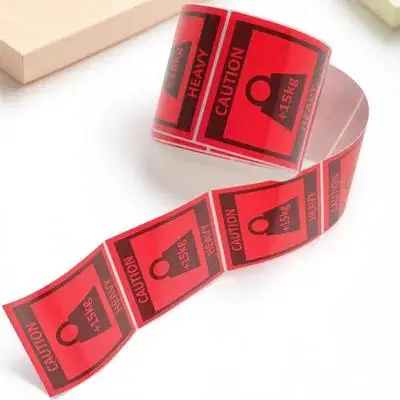 

Heavy Warning Label Packing Stickers Equipment Moving Labels Red Mailing Team Lift