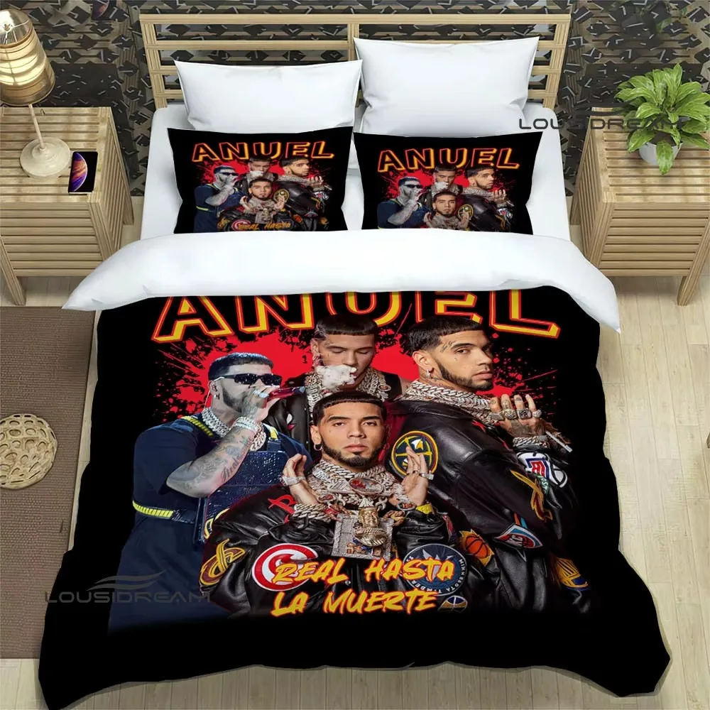 Rapper Anuel AA printed Bedding Sets exquisite bed supplies set duvet cover bed comforter set bedding set luxury birthday gift