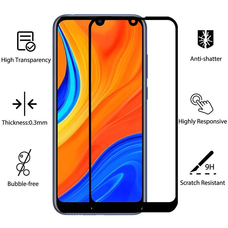 واقي شاشة 9d حافظة من الزجاج المقسى لهاتف هواوي y6s غطاء على huawei y6s y 6s y6 s ys6 6ys s6y حقيبة واقية للهاتف الشرف