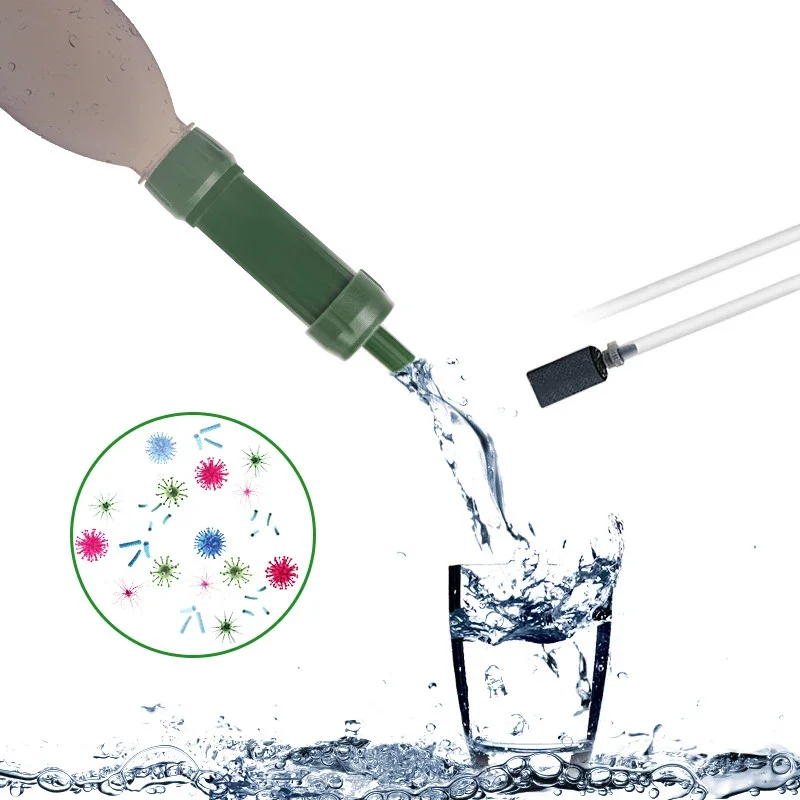 1 buah sedotan penyaring air pemurni berkemah Mini portabel luar ruangan untuk berkemah mendaki bertahan hidup atau perlengkapan darurat