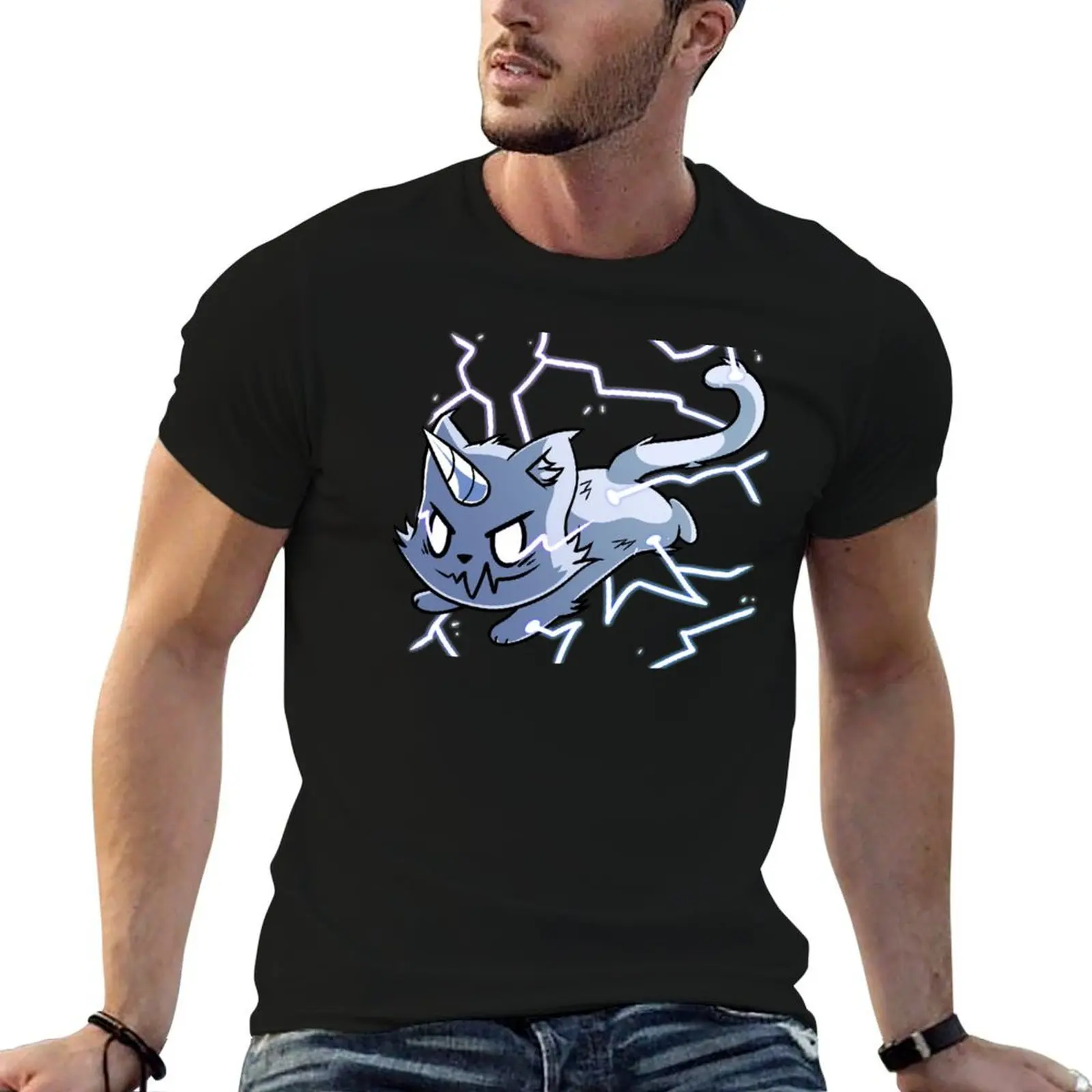 

Unstable Unicorns - Electrical Kittencorn (solo) T-Shirt t shirt man luxury anime t shirts oversize T-Shirt