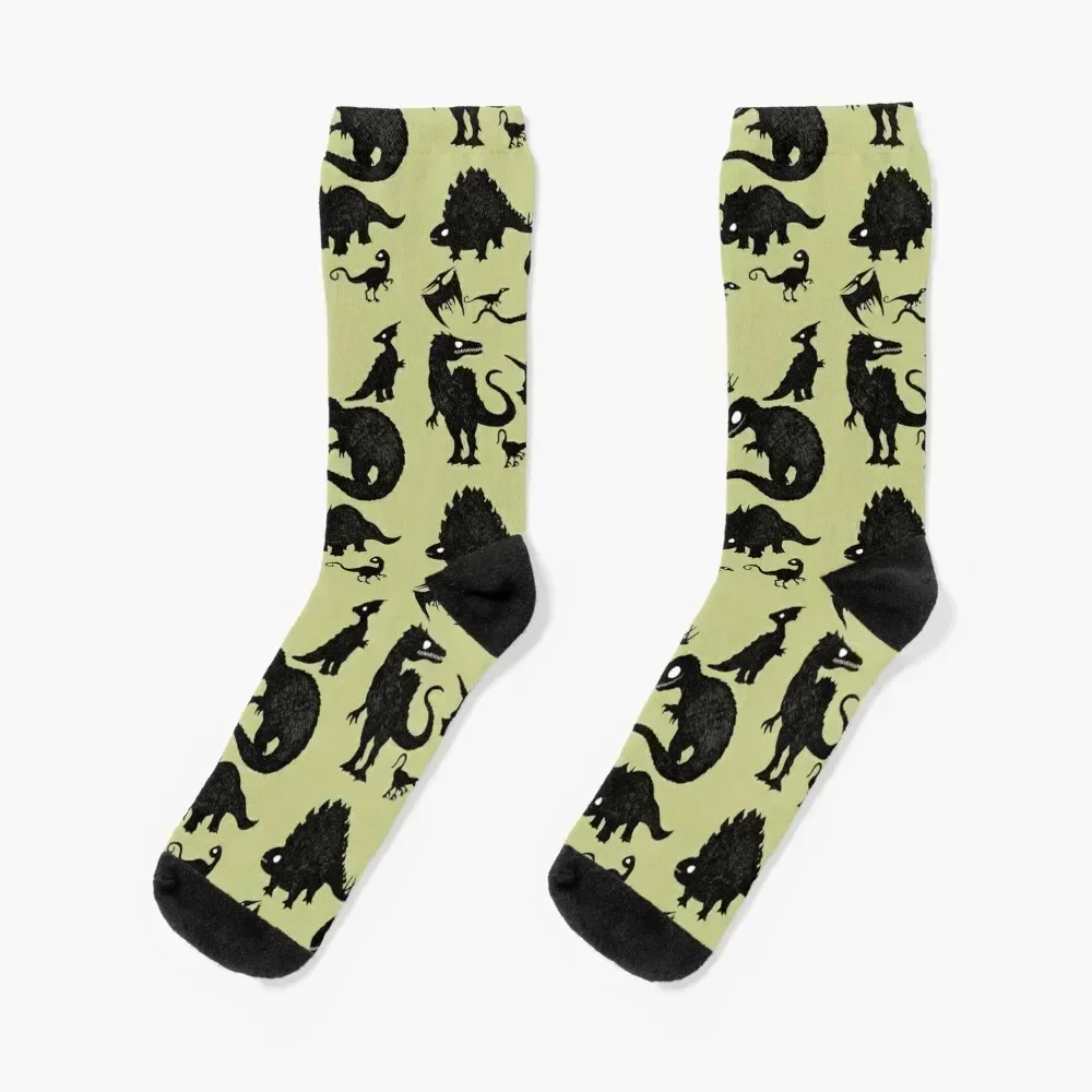 Silhouetted Dinosaurs Socks winter thermal cute set Running Luxury Woman Socks Men's