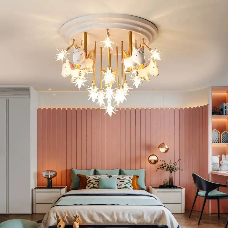 Modern Simple LED Star Pony ceiling lamp Boys and Girls Bedroom  Colored Soldiers ceiling lamp free shipping