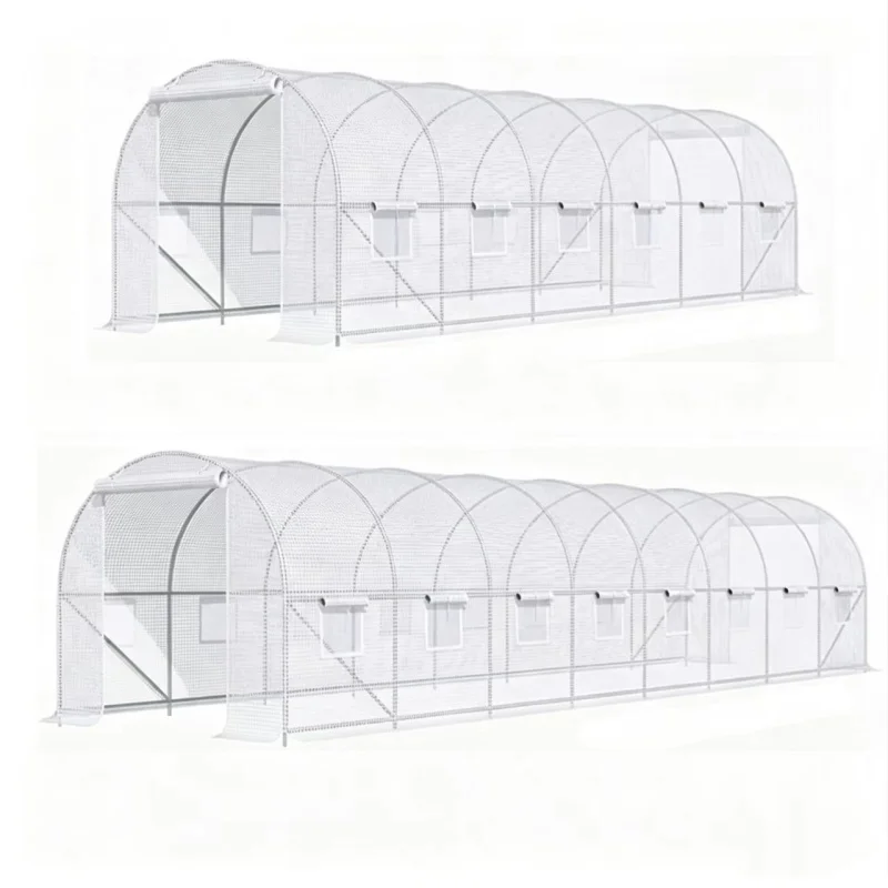 Large Walk-in Poly Tunnel Greenhouse Garden Plant Grow Tent Waterproof PE Cover Outdoor Construction Site Use Temporary Shed