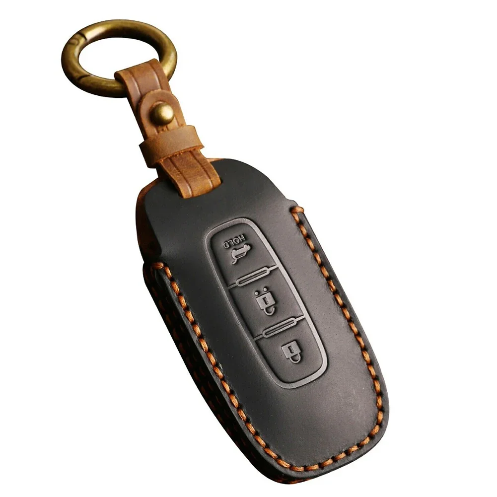 Cowhide Key Cover Designed Exclusively for Nissan Qashqai Altima X trail Offers Drop Protection Extends Key's Lifespan