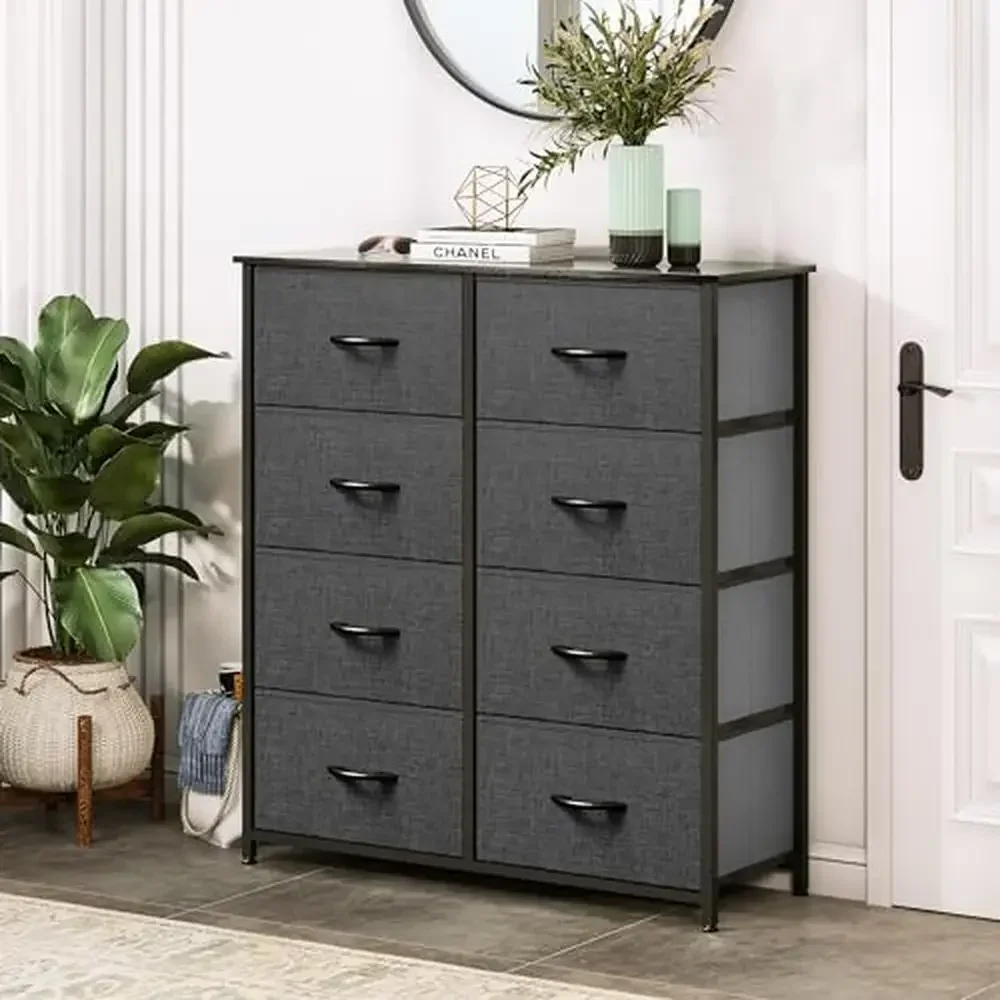 Bedroom Organizer Fabric Dresser 8-Drawer Chest Closet Living Room Storage