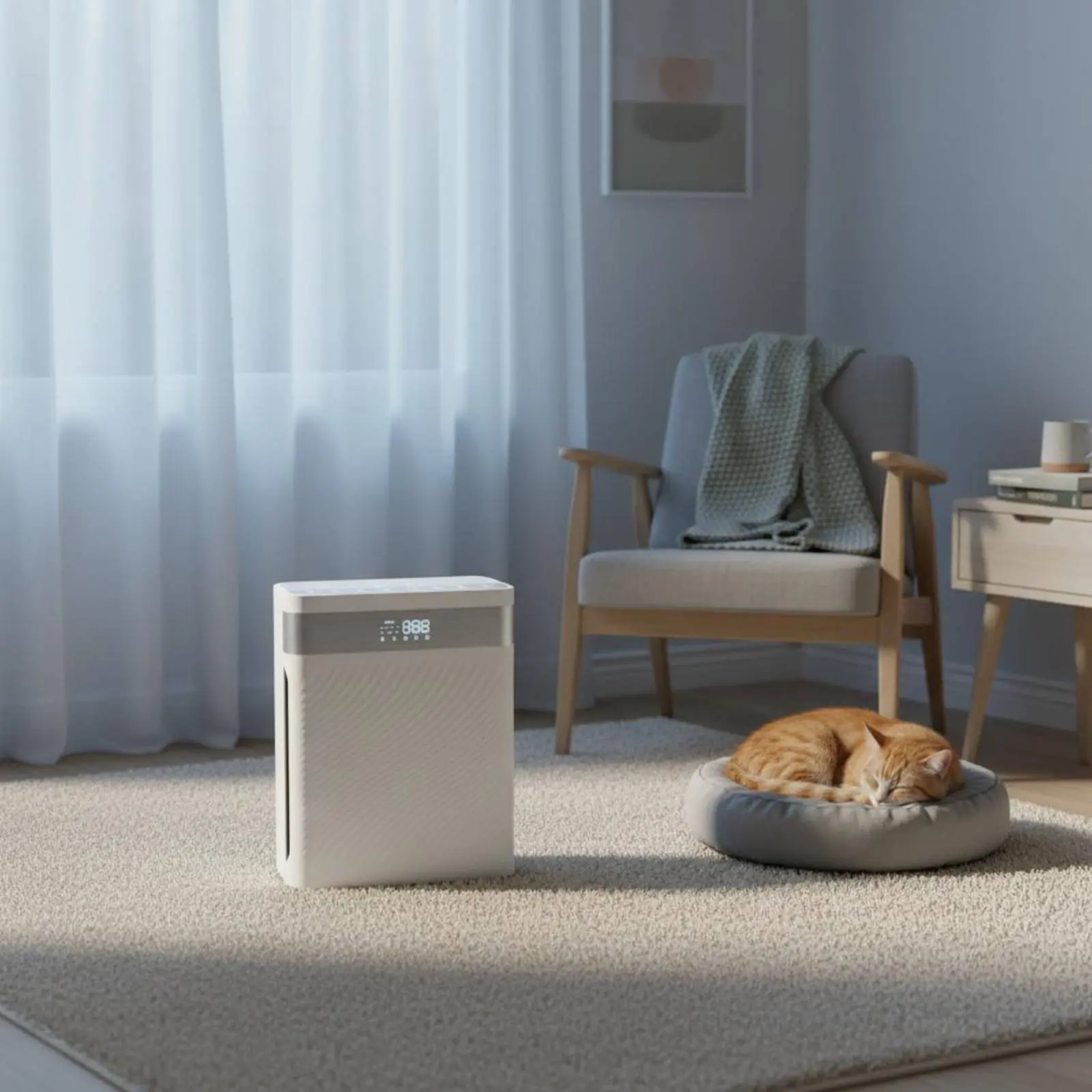 Pet Air Purifier Strong Suction Pet Hair Air Purifier Home Appliance Odor Removal Activated Carbon Filter for Living Room view 6