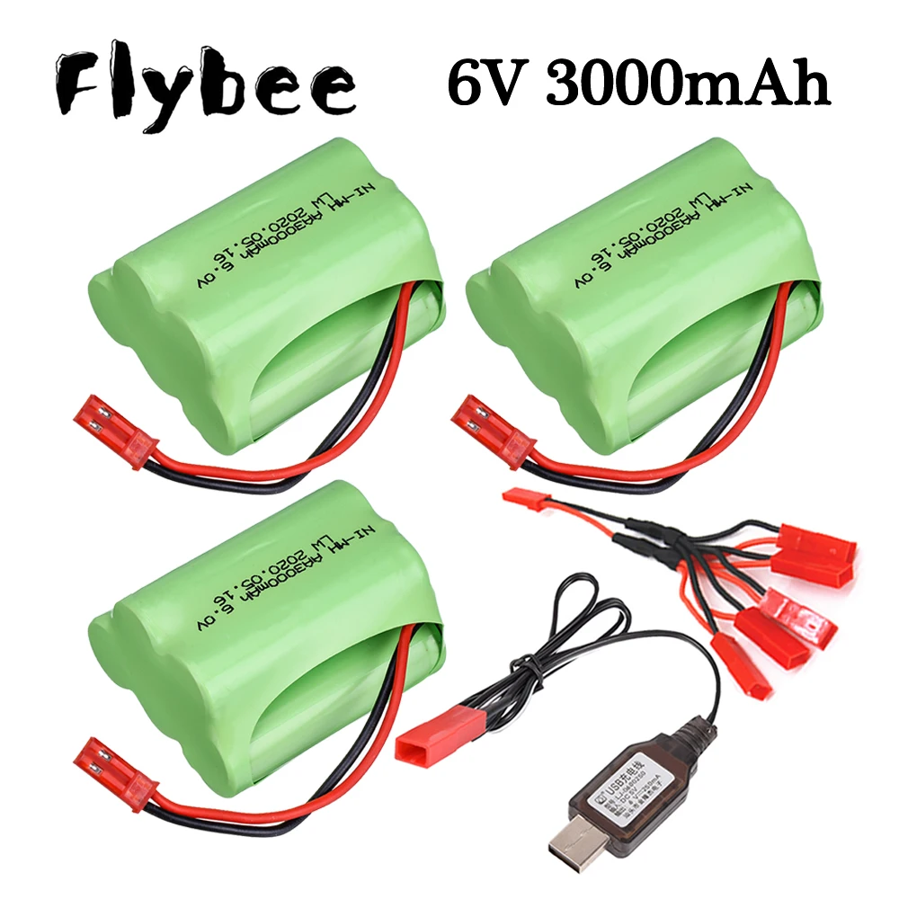 업그레이드 6v 3000mah NiMH 배터리 Rc 완구, 자동차 탱크 트럭 로봇 건 보트 AA Ni-MH 6v 충전식 배터리 팩 2400mAh