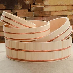 Cuisine Sushi Bucket White Pine Wooden Korean Bibimbap Bucket Sushi Bowl Japanese Cuisine Wooden Bucket