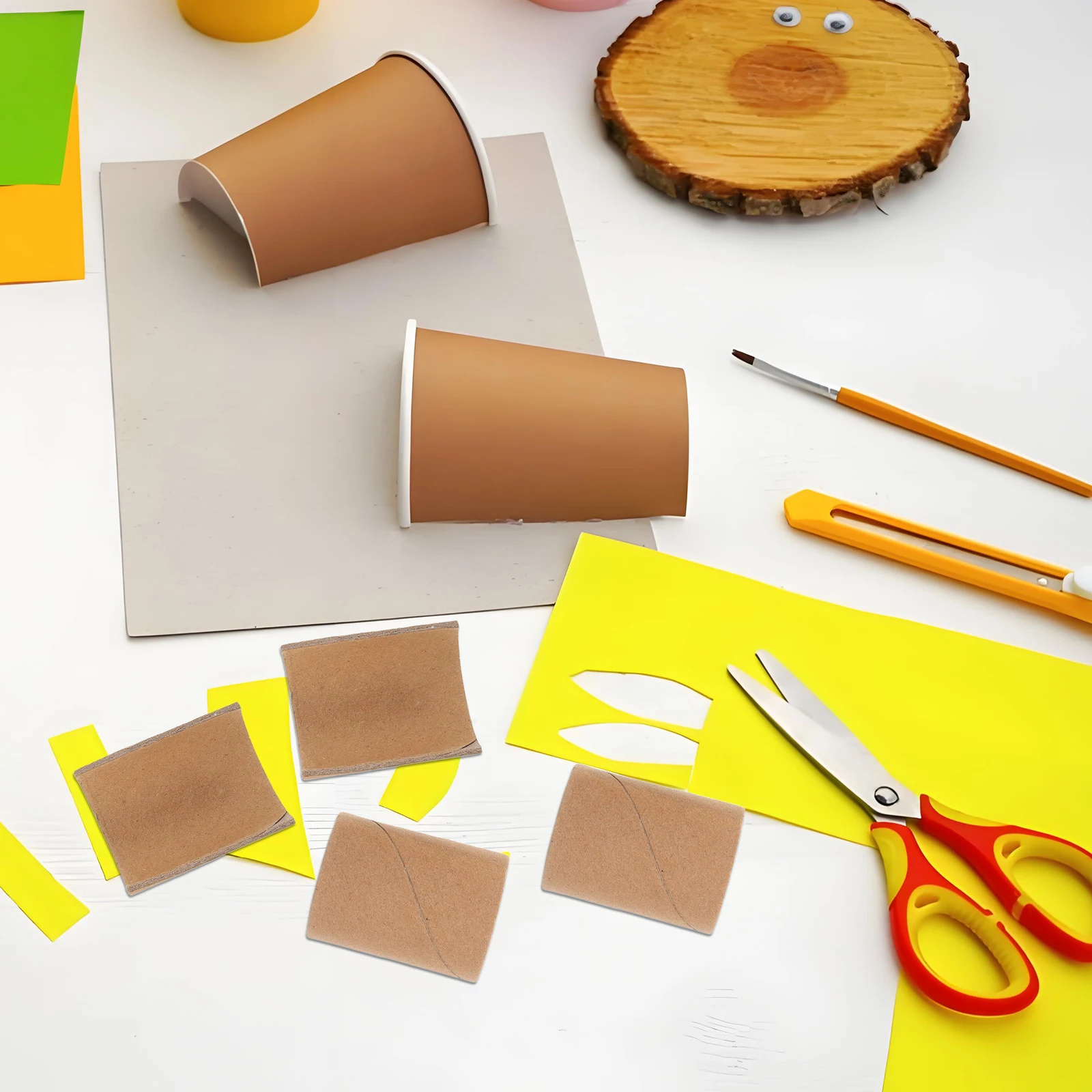 

10pcs Half-Round Paper Creative Craft Kit Kindergarten Car Track Easy Assembly Durable Reusable Projects Diy
