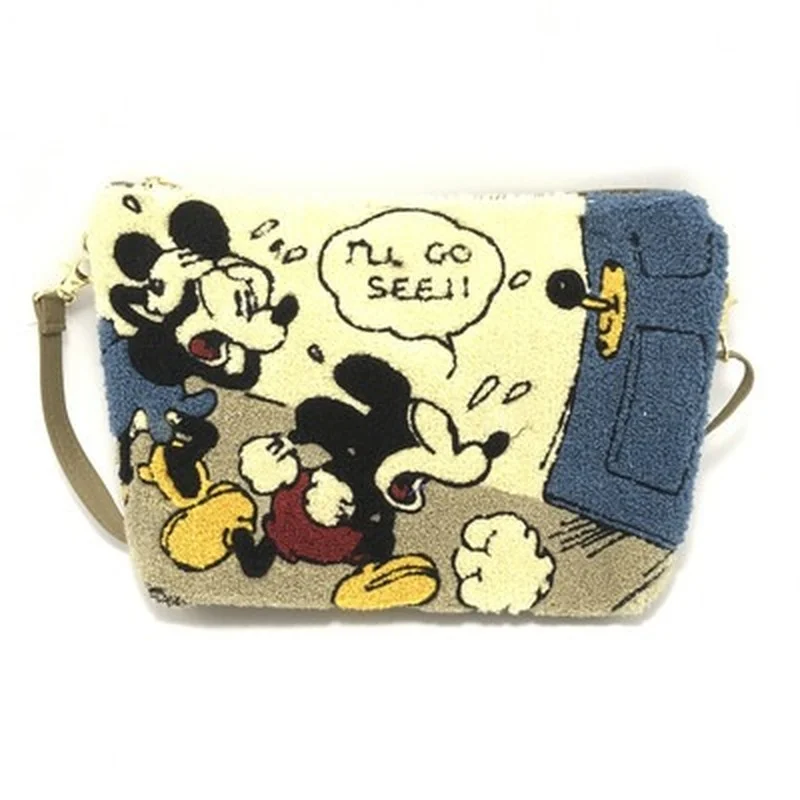 Disney Cartoon High Quality Ladies Handbag Character Pattern Series Plush Shoulder Bag Embroidery Mobile Phone Bag Fashion Trend