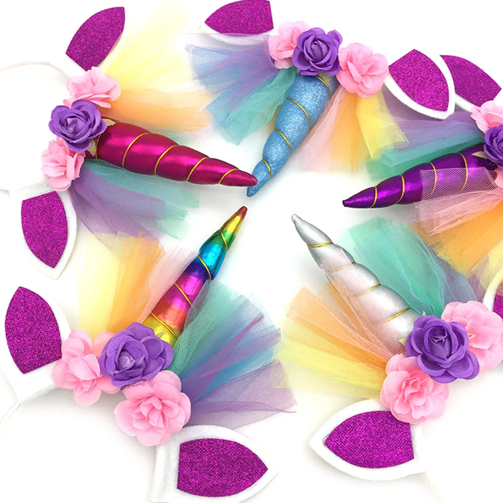 

Unicorn Headband Colorful Mesh Flower Hairbands for Christmas Hair Hoop Party Hair Accessories Christmas Headdress