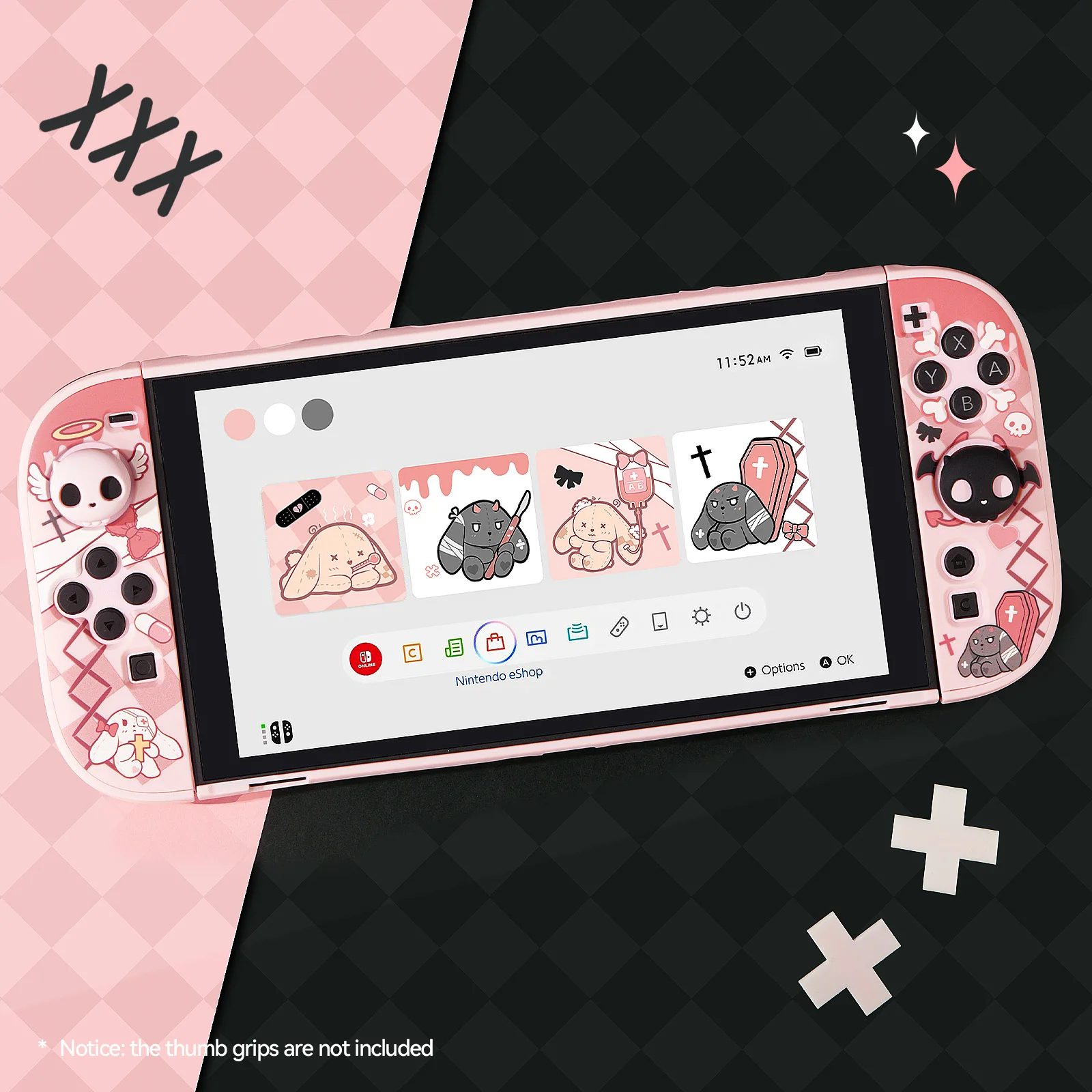 GeekShare Slim Protective Case Compatible with Switch 2 , Anti-Scratche and Shock-Absorption Dockable Hard Shell,Gothic Bunny
