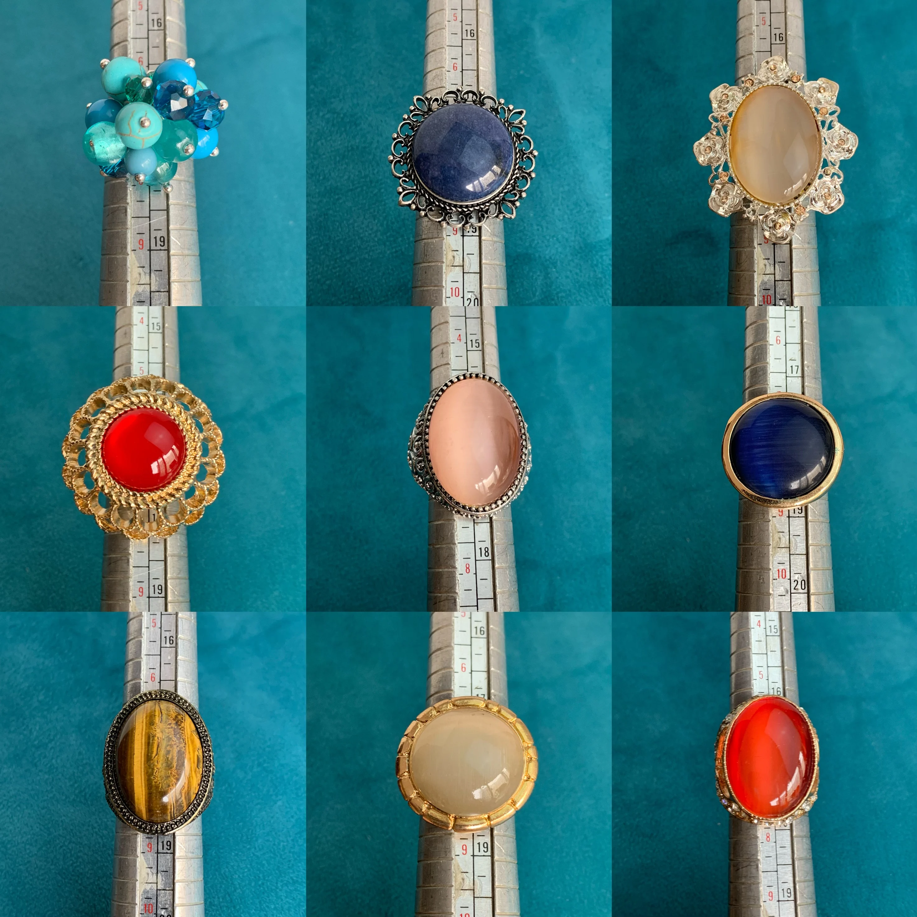 

Винтажное женское кольцо с бирюзовым камнем, стеклянное, с незначительными дефектами, модный аксессуар