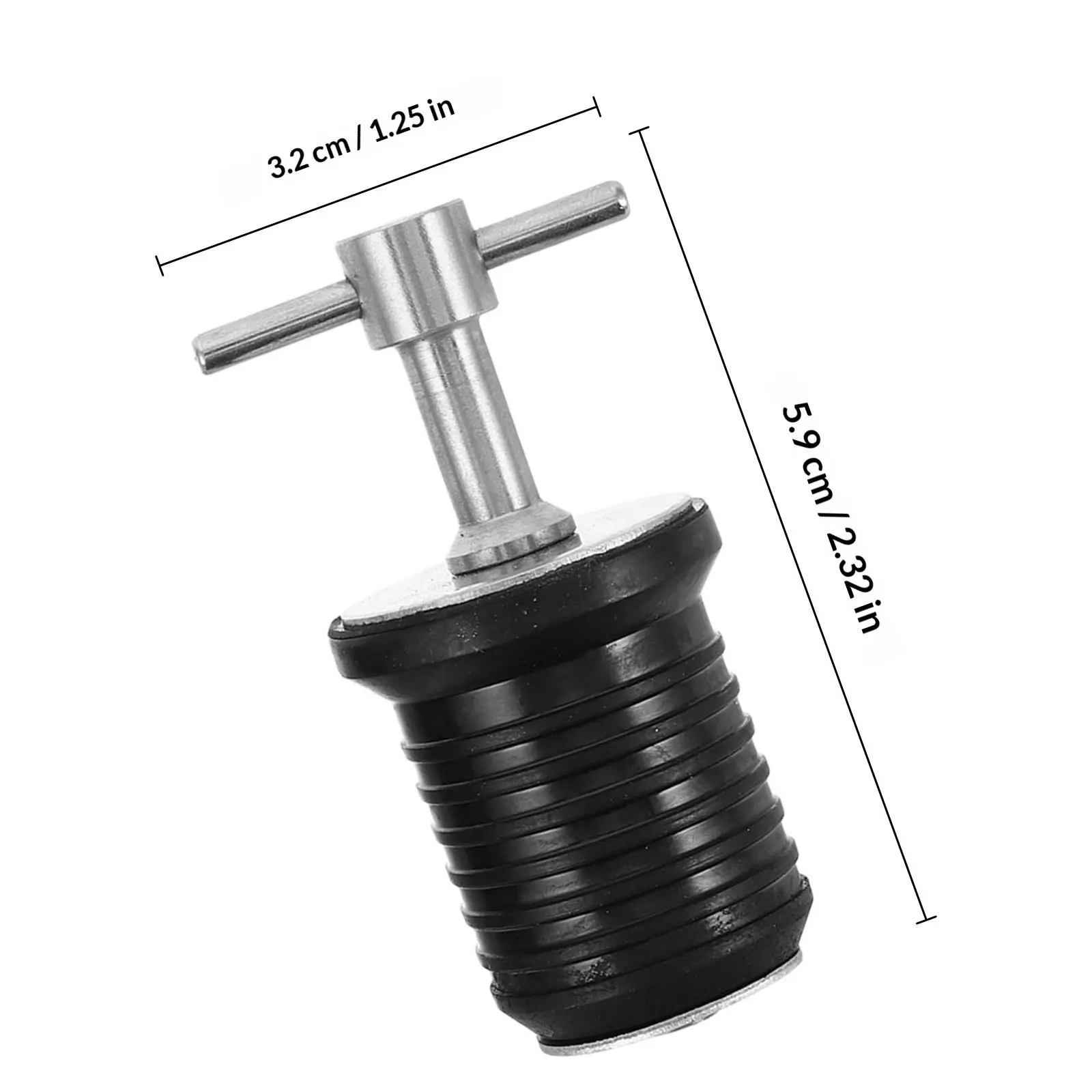 2Pcs 304 Stainless Steel Boat Drain Plug Kit Rubber Seal Extended Fit for Yacht Boat Drain Hole Marine Use Rubber Plugs