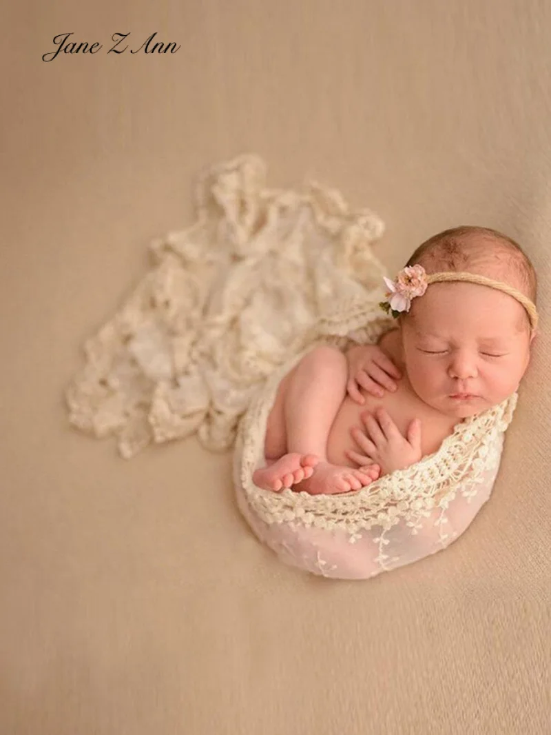 Children photography basket filler  cloth studio newborn baby lace wrap yarn photography props 156x34cm