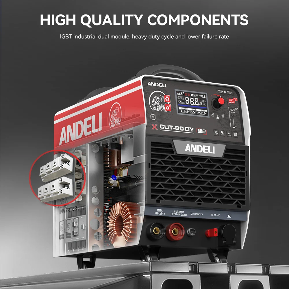 

ANDELI Industrial Arc Plasma Cutting Machine OEM/ODM New Arrival Built-In Air Compressor MMA & HF Plasma Cutter Inverter 380V