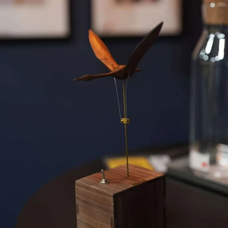 Flying Swan Wooden Handmade Desk Ornament Gift for Kids Valentine Home Decor