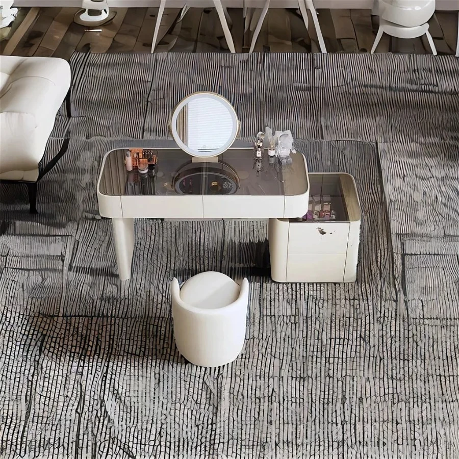 

Роскошный скандинавский туалетный столик, мебель, комод, Женский шкаф, стеклянная спальня, современный белый домашний туалетный столик, зеркало