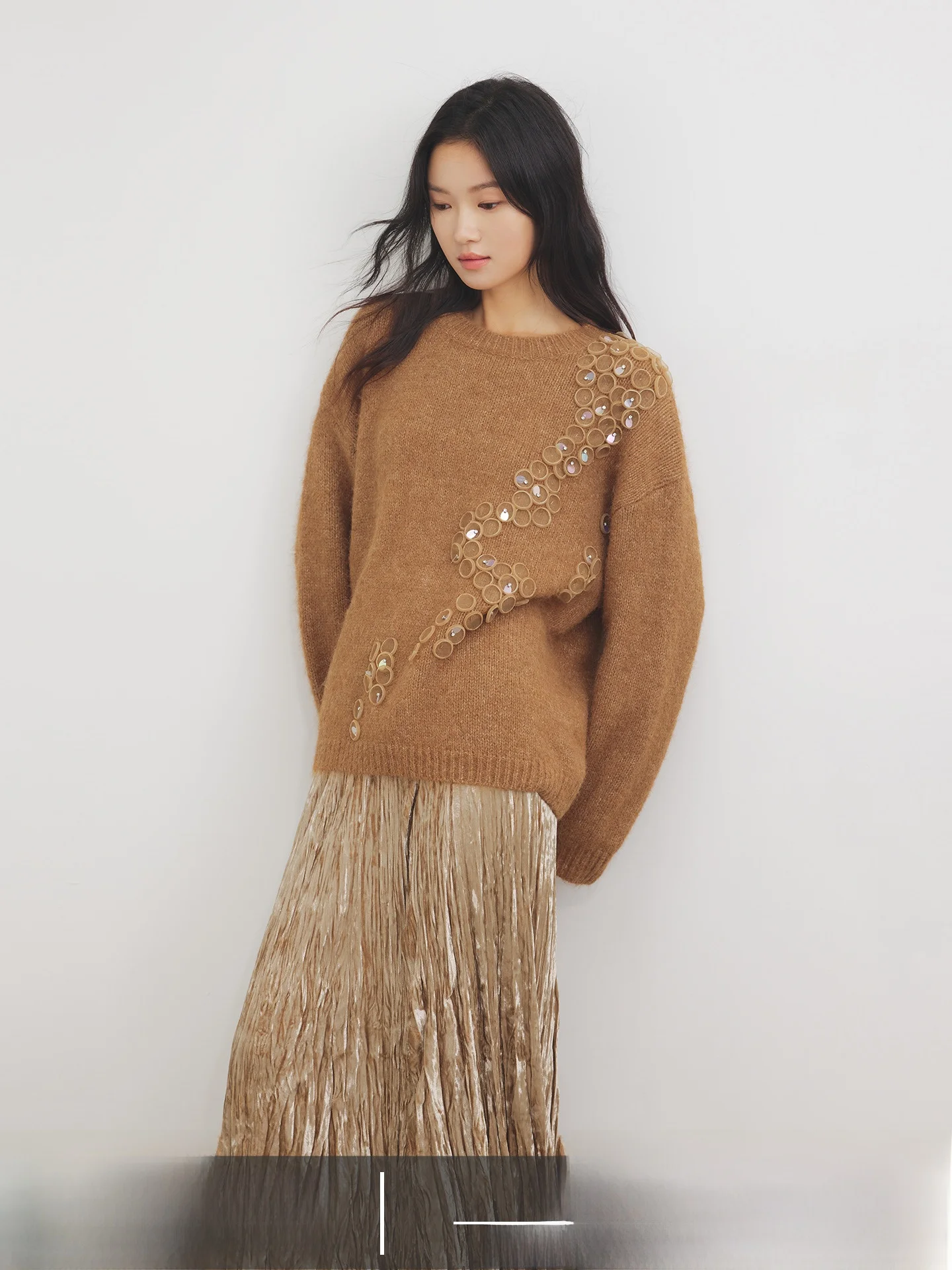 

Вязаный шерстяной свитер Annata для женщин, зимний пуловер, теплый, с длинными рукавами, круглым вырезом, стандартный крой, эксклюзивно онлайн