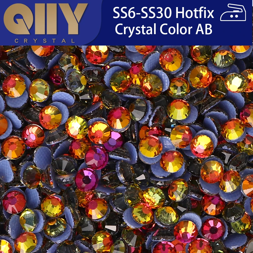 SS6-SS30 Red Volcano Top Quality Glass Hot-Fix Crystal Rhinestones Flat Back Strass Stones For DIY Clothes Fabric Decorations