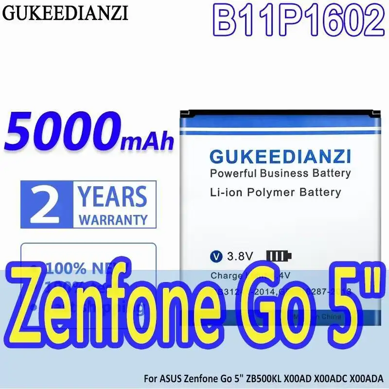 

B11P1602 For Asus Zenfone GO 5" ZB500KL X00AD X00ADC X00ADA High Capacity Mobile Phone Battery Performance 5000Mah
