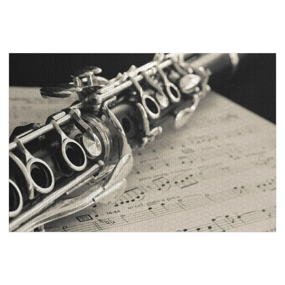 

Clarinet ~ Cream Tone Jigsaw Puzzle Personalized Baby Toy Wooden Boxes Customizeds For Kids Customized Kids Gift Puzzle